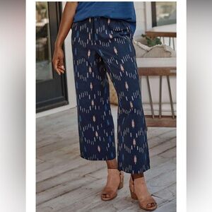 Purejill IKET Navy Wide-Leg Crops Size XL Petite